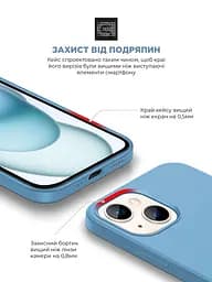 Силиконовый чехол с MagSafe для Apple iPhone 15, ICON2 MagCase, голубой, противоударный, панель с мягкой подкладкой, защита всего корпуса, поддержка беспроводной зарядки, совместим с защитными стеклами и пленками, ArmorStandart (ARM77012) - мініатюра 5
