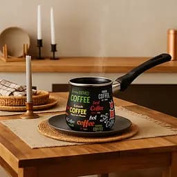 Турка для кави кавоварка емальована 600 мл 4060 Coffee, Interos Чорний 87612 - мініатюра 2