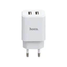 Мережевий зарядний пристрій 2USB Hoco C62A 2.1A White