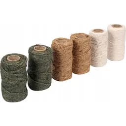 Шнурки джутові-бавовняні Flo різнокольорові 1/1/1.5 мм на 80/40/40 м (88820)