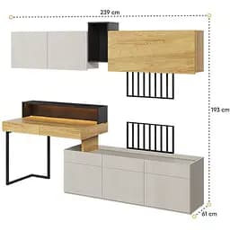 Шафа Lenart Тін Флекс підвісна сіра 110x27x45 см - мініатюра 5