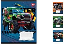 Тетради ученические 12 листов линия. 1В Monster truck championship, 25 шт. в упаковке