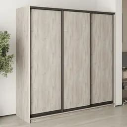 Шкаф-купе трехдверный MebelStar Стандарт BG 3ДСП 210x45x210 см Аляска серый (MBS-8283)