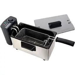 Фритюрниця електрична Luma Bella LB-60002 для приготування картоплі фрі на 3.5 л 2000 Вт Срібний