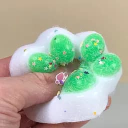 Сквіш антістрес UFT Squish Cat Paw Fluffy 5 Пухнаста лапка Green - мініатюра 4