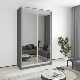 Шкаф-купе двухдверный MebelStar Стандарт AL 2 Зеркала 140x45x240 см Антрацит (MBS-3802)