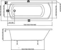 Ванна акрилова Ravak Domno 150x70 XAU0000036 Білий - мініатюра 5