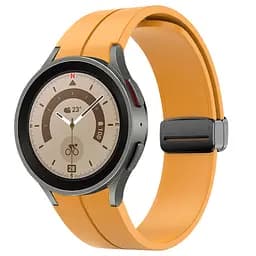 Ремінець для Samsung Galaxy Watch 6 40mm 6 44mm - жовто-гірчичний ширина кріплення 20мм силікон Watchbands Cls-black (W33-5W432432) - мініатюра 2