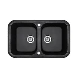 Кухонная мойка Adamant TWINS черная 765x470x190 мм, 2 полноразмерные чаши 76,5 см