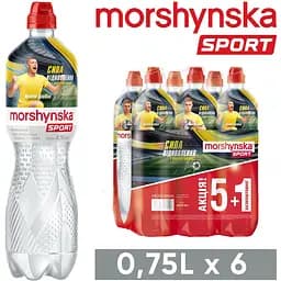 Упаковка мінеральної води Моршинська Спорт негазована 9 л (0.75 л x 12 шт.) - мініатюра 6