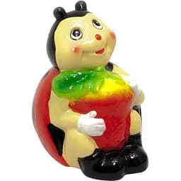 Копилка Божья Коровка с Клубникой керамическая 12х9.5х9 см