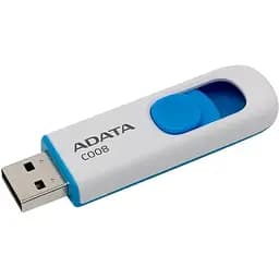 Флеш накопичувач A-Data C008 16 ГБ USB 2.0 білий з блакитним