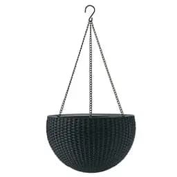 Горщик для рослин Keter Rattan hanging sphere з ланцюжком сірий (7290106924499)