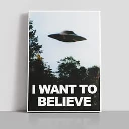 Інтер'єрна картина Цілком таємно, X-Files, I want to believe, НЛО, UFO, серіал, інтер'єрний постер, 85×60 см (id1578)