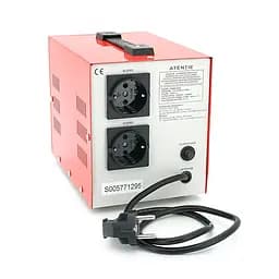 Стабілізатор напруги Conter MSER 2000 VA-V2/1600W однофазний, сервопривід, монтажу підлоги, LED дисплей, діапазон130-260V, AC230±3%, 2*Shuko, 5.2kg, Q2 - мініатюра 2