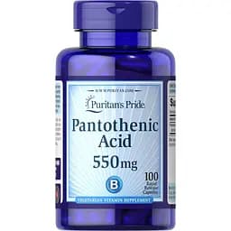 Вітаміни та мінерали Puritan's Pride Pantothenic Acid 550 mg, 100 капсул