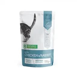 Вологий корм для кошенят з куркою та кроликом Nature's Protection Kitten with Chicken and Rabbit 100 г