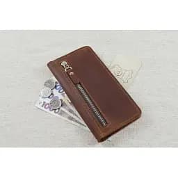 Кошелек-купюрник Crazy Horse тонкий мужской коньячный