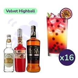 Коктейль Velvet Highball (набір інгредієнтів) х16 на основі Black Velvet Blended Canadian Whisky