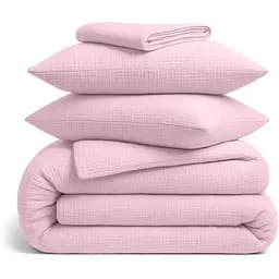 Комплект постільної білизни Cosas Baby blush CS1 Євро муслін фламінго (Muslin_009BabyBlush_El180x30-009BabyBlush_200)