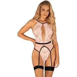 Боди Obsessive Lilines L/XL розовый