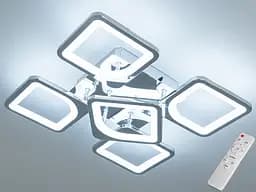 Багатофункціональна світлодіодна люстра на пульті, 70 Вт, хром