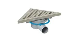 Трап для душа горизонтальный Maxiflow из нержавеющей стали с гидрозатвором треугольная решетка Волна (4063.00360K)