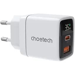 Мережевий зарядний пристрій Choetech (USB-C+USB-A) White (PD6052-EU-WH)