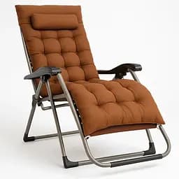 Розкладне крісло шезлонг Leobro Zero Gravity Premium Plus Коричневе (LB-ZGC-E1-BRN)