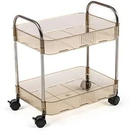 Этажерка Wall Sticker SW-00002110 мобильная двухъярусная универсальная из акрила и металла 40х28.5х45 см бежевая