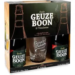 Набір пива Boon Oude Geuze 7% (2 шт. x 0.375 л) + келих