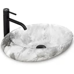 Умивальник Rea Roxy C stone L.gray накладний сірий REA-U6651, Сірий