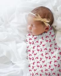 Пелюшки багаторазові Cosas дитячі Flamingo Dots 2 шт., 80х100 см, рожеві - мініатюра 5