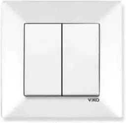Вимикач двухклавішний VIKO Meridian Білий (90970002-WH)