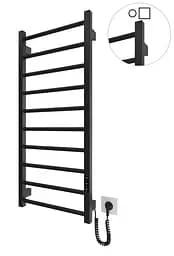 Электрический полотенцесушитель HF Leeds 970x430 black matte 6.1.0803.06.BM, Черный матовый, универсальное (коннектор), Электронный