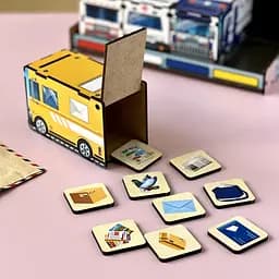 Настільна гра Ubumblebees Службовий транспорт PSF027 сортер-комодик дерев'яна - мініатюра 2