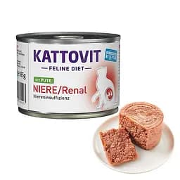 Корм для котів Kattovit Veterinary Niere Renal Turkey 185г з індичкою для лікування захворювань нирок
