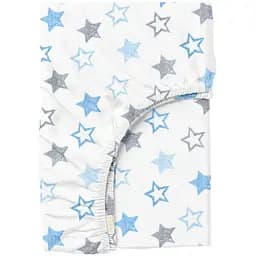 Простыня Cosas на резинке в детскую кроватку 60х120 clear stars cs1, голубой (StarsClear_GreyBlue_120)