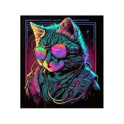Картина за номерами на чорному фоні Strateg Крутий кіт у сонцезахисних окулярах 40х40 см
