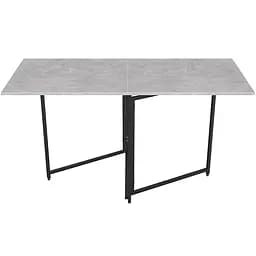 Стол трансформер книга Панама Ferrum-decor 75x148x68 Черный металл ДСП Бетон 16 мм (FRD-106825)