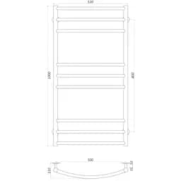 Рушникосушарка UNIO LDE W 1000-500-9 BLK Драбинка Дуга Еліт чорна (21552) - мініатюра 5