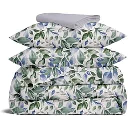 Комплект постільної білизни Cosas Watercolor flowers CS7 Євро зелений (FoliageGreenBlue_45Pearl_200)