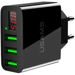 Зарядний пристрій Usams Travel Charger LED Display 3 usb US-CC035