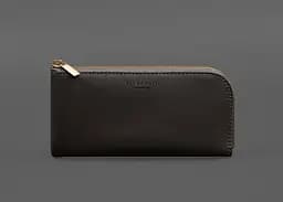 Кожаный портмоне-купюрник на молнии 14.1 темно-коричневый