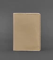 Кожаная обложка для паспорта и военного билета 1.3 светло-бежевая