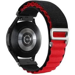 Браслет для Samsung Galaxy Watch 5 - чорно-червоний Watchbands NormalCloth ширина кріплення 20мм нейлоновий (W23-9WB66883668)