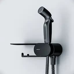 Гігієнічний душ прихованого монтажу Am.Pm Like з полицею black matt F0202622, Чорний матовий - мініатюра 5
