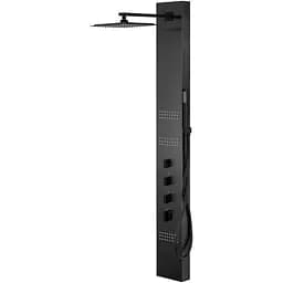 Душова панель Corsan Neo black з термостатом S060TBL, Чорний матовий