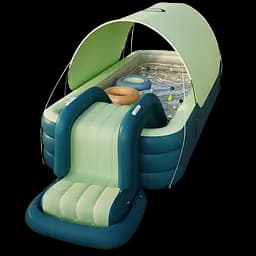 Дитячий надувний басейн із дахом| сходами та насосом