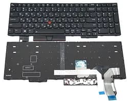 Уцінка! Клавіатура для Lenovo ThinkPad E580, L580, L590 (RU Black з підсвічуванням). Не працює стрілка вправо.